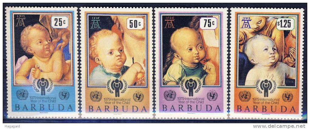 ##Barbuda 1979. Children In Paintings. Dürer. Michel 465-68. MNH(**) - Barbuda (...-1981)