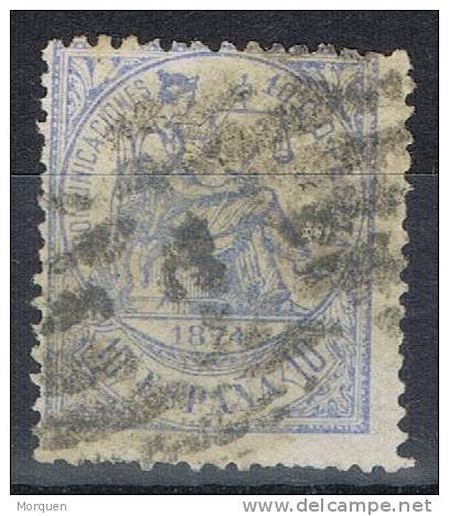 Sello 10 Cts Alegoria Justicia 1874, Parrilla Numeral 1 De MADRID, Num 145 º - Used Stamps