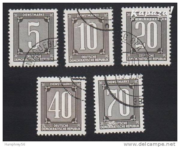 1956 - DDR - Michel 1/5 [Dienst/Service - Ziffer/Number] + MAGDEBURG - Used