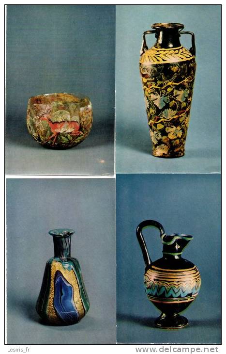 CP  - CARNET COMPLET DE 16 CARTES POSTALES PHOTO - ANTIQUE GLASSE IN THE HERMITAGE COLLECTION - LENINGRAD 1974 - - Objets D'art