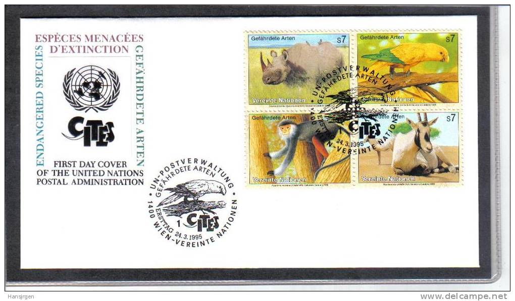 FDC482  UNO WIEN 1995  FDC MICHL NR. 180/83  FIRST DAY COVER - FDC