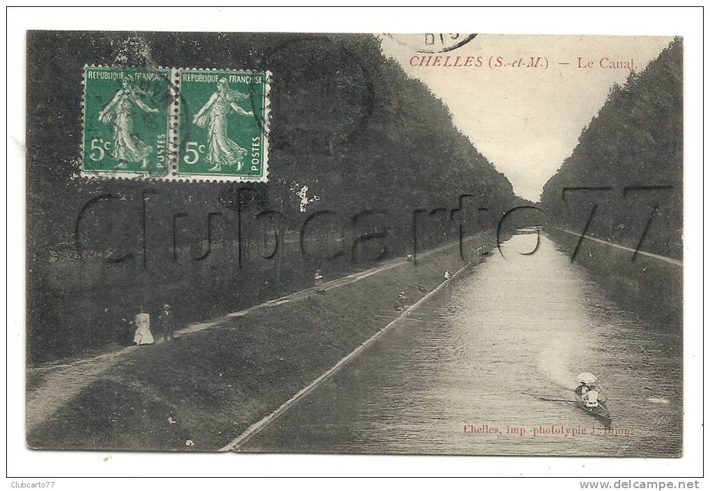 Chelles (77) : Promenade En Barque Sur Le Canal Et Le Chemin De Halage En 1912 (animé). - Chelles