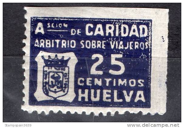 Huelva  - Caridad  25 Cts.  Edifil 25  Spain Civil War - Nationalistische Ausgaben