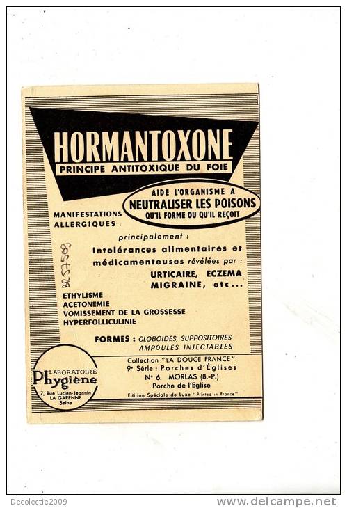 BR57509 Hormantoxone Principe Antitoxique Du Foie Morlas Porche De L Eglise   2 Scans - Morlaas