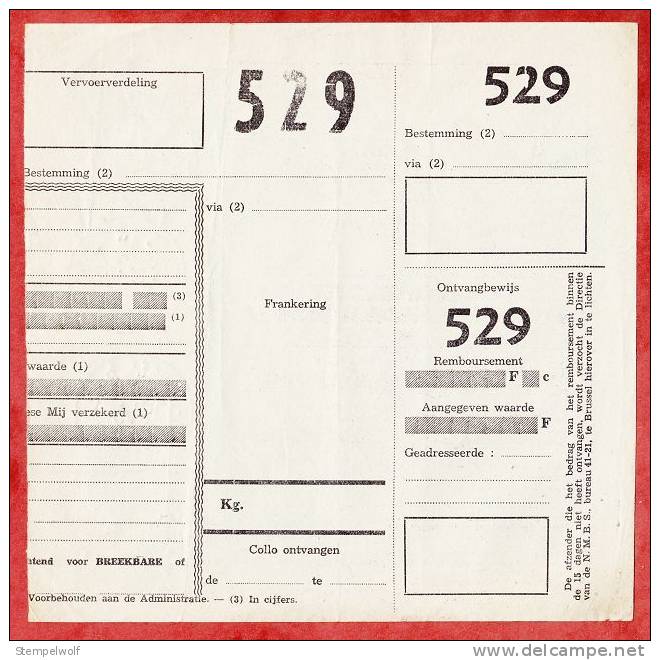 Postpaket Versandscheinteil, EF Gebaeude, St Georges-Sur-Meuse Nach Deinze 1960 (39030) - Briefe U. Dokumente