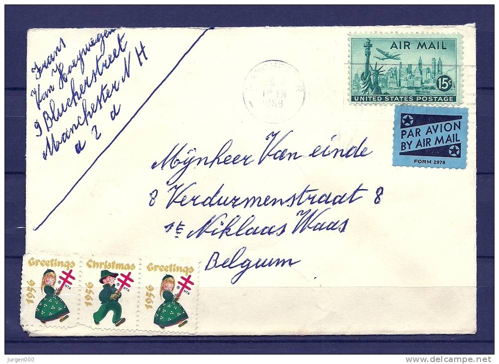 Brief Van Manchester Naar St Niklaas (Belgium)  06/12/1956  (GA5870) - Amerika (Varia)