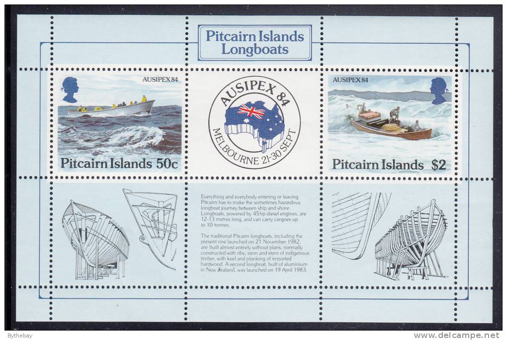 Pitcairn Islands MNH Scott #248 Sheet Of 2 Longboats - AUSIPEX 84 - Pitcairn