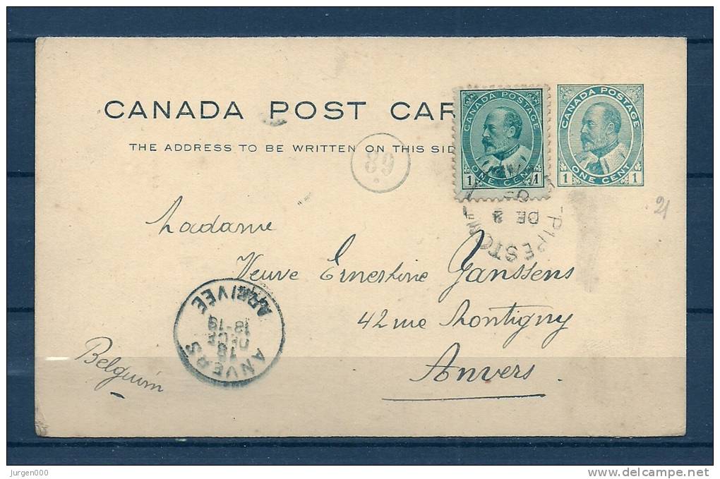 Briefkaart Van Pipestow Naar Anvers (Belgique)  29/11/1905 (GA6189) - 1903-1954 Könige