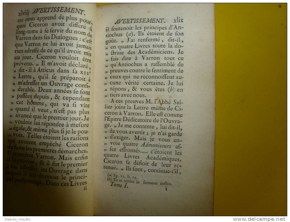 1743  HISTOIRE De CICERON Tirée De Ses écrits Et Des Monuments De Son Siècle Avec Preuves Et éclaicissements - 1701-1800