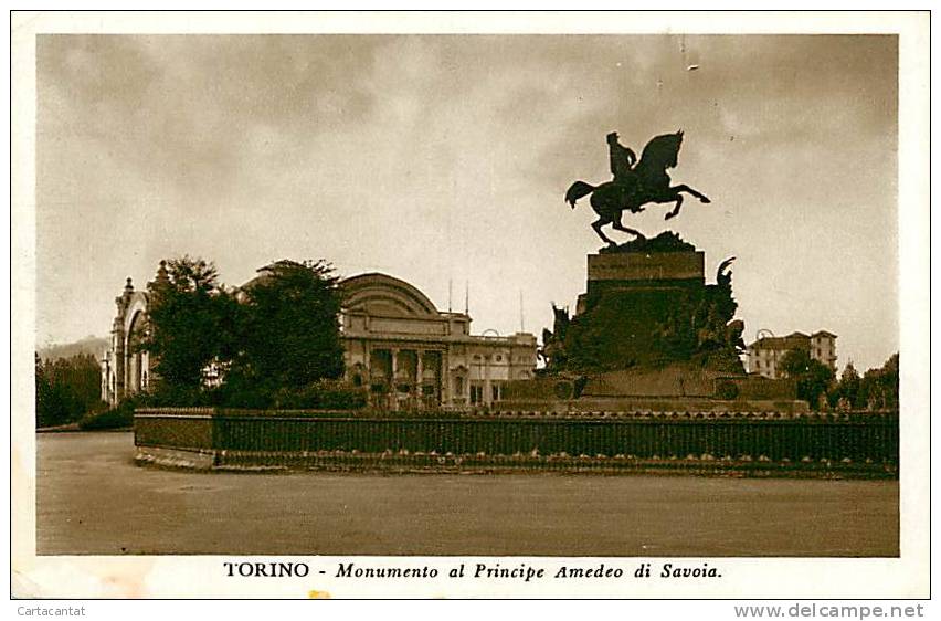 TORINO.IL MONUMENTO AL PRINCIPE AMEDEO DI SAVOIA. CARTOLINA ANNI '40 - Other Monuments & Buildings