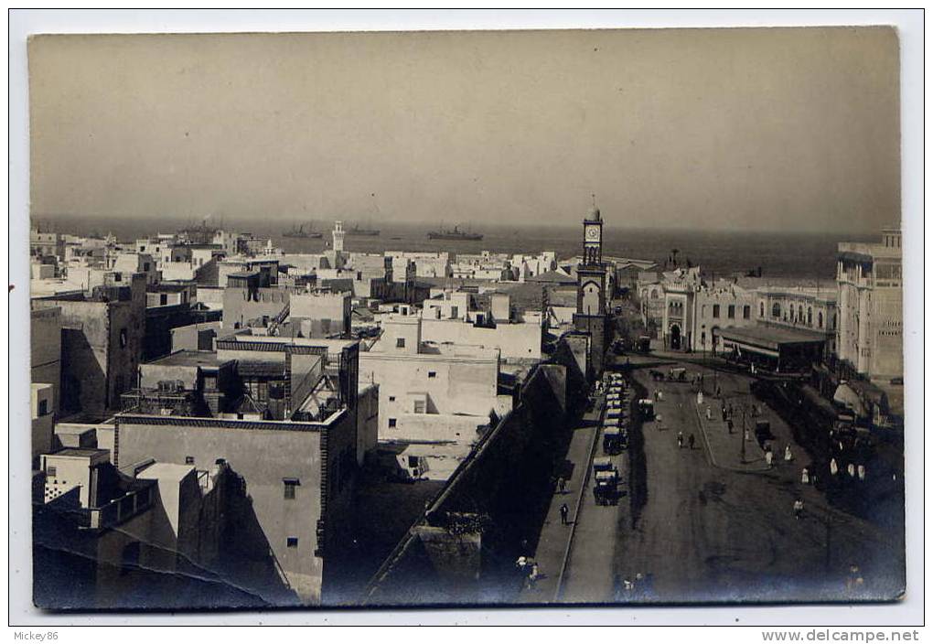 Maroc--CASABLANCA-carte-photo--Place De France Et Port Au 2°plan)--Légende Au Dos De La Carte--très Belle Carte à Saisir - Casablanca