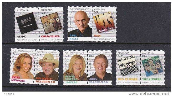 Australia 2013 Australian Legends Of Music  Set  MNH - Ungebraucht