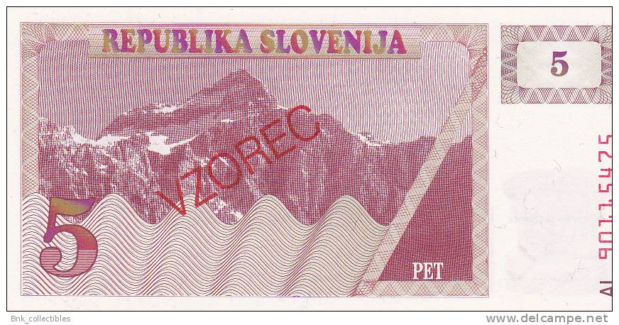 Slovenia 5 Tolarjev 1990 Uncirculated - Slovénie