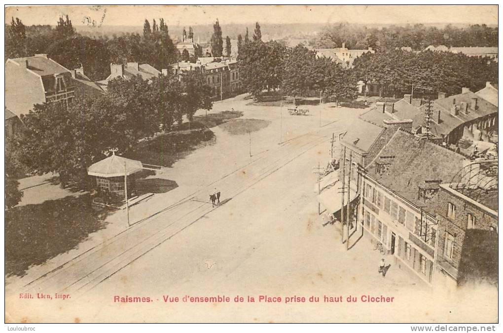 59 RAISMES VUE D'ENSEMBLE DE LA PLACE PRISE DU HAUT DU CLOCHER - Raismes