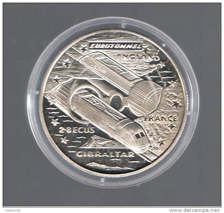 GIBRALTAR -  2,8 Ecus  1993  KM478 EUROTUNEL - Gibraltar