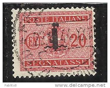 ITALY KINGDOM ITALIA REGNO 1944 REPUBBLICA SOCIALE ITALIANA RSI SEGNATASSE FASCIO CENT. 20 USED - Strafport