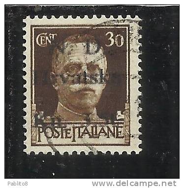 ITALY ITALIA OCCUPAZIONE CROATA SEBENICO 1944 SOPRASTAMPATO SURCHARGE 3,50 SU CENT. 30 USED - Jugoslawische Bes.: Fiume