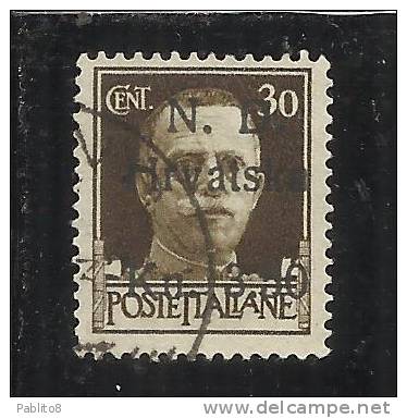 ITALY ITALIA OCCUPAZIONE CROATA SEBENICO 1944 SOPRASTAMPATO SURCHARGE 3,50 SU CENT. 30 USED - Yugoslavian Occ.: Fiume