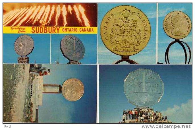 4 CP - Avec Monuments "pièce De Monnaie" Ontario - Canada      (54496) - Monnaies (représentations)