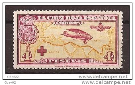 ES348-L4080TTOA.España.Sp Ain. Espagne. 1ª  CRUZ ROJA ESPAÑOLA  AEREA..1926. (Ed 348**)..EXCELENTE - Otros (Aire)