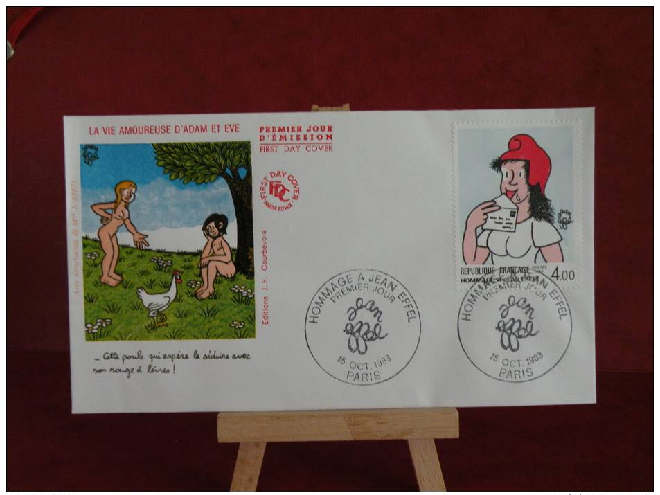 FDC - JeanEffel, Adam Et Éve - Paris - 15.10.1983 - 1er Jour - édit J.F - - 1980-1989