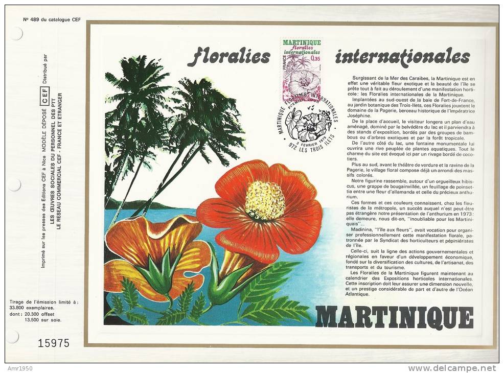 France CEF 489 - Martinique Floralies Internationales - 1er Jour 3.02.79 - 972 Les Trois Ilets - T. 2035 - Cartas & Documentos