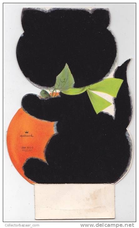 Halloween Cat Double Sided Hallmark Original Postcard  Cpa Ak (W3_1461) - Halloween