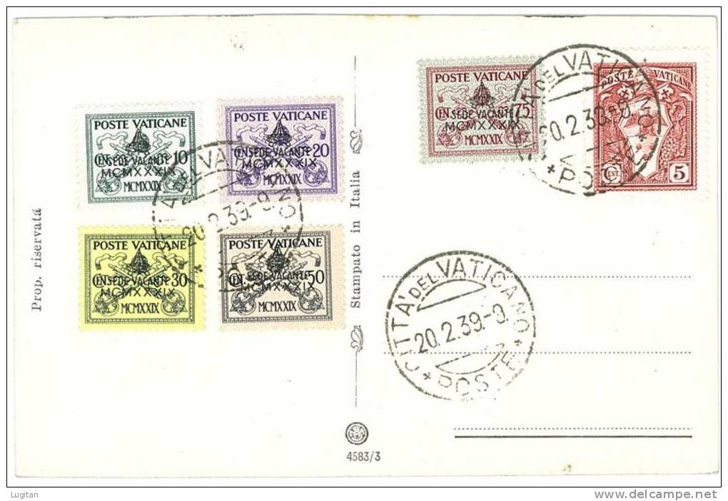 CARTOLINA - PAX LETITIA - 11 FEBBRAIO 1939 RICORDO PAPA PIO XI - SEDE VACANTE - SERIETTA - Brieven En Documenten