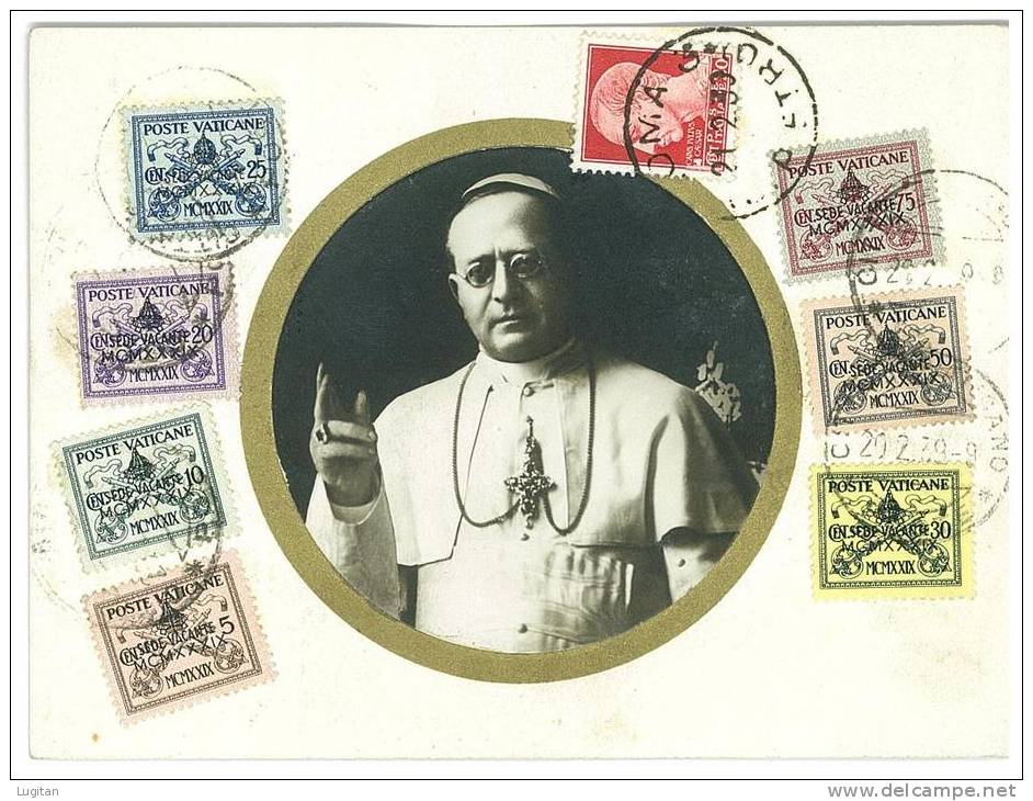 CARTOLINA - 20 FEBBRAIO  1939 RICORDO PAPA PIO XI - SEDE VACANTE - SERIE COMPLETA - Cartas & Documentos