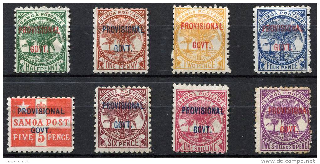 SAMOA 1899 Provisional Govt. Compl. Set - Sc.31-38 (Mi.27-34, Yv.28-35) MH - Samoa