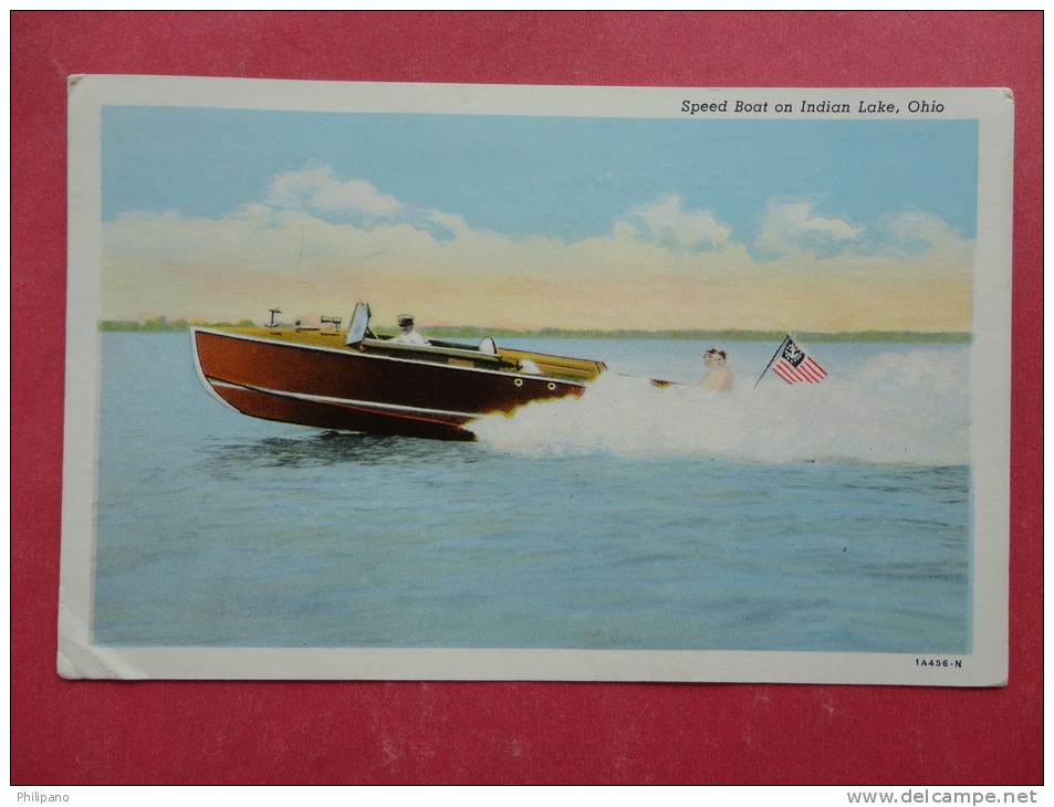 Speed Boat On Indian Lake Ohio  1947 Cancel    Ref 902 - Otros & Sin Clasificación