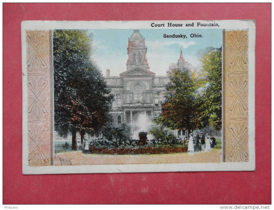 - Ohio > Columbus    Court House  1918 Cancel  Paper Rub Top Right Corner   Ref 902 - Columbus