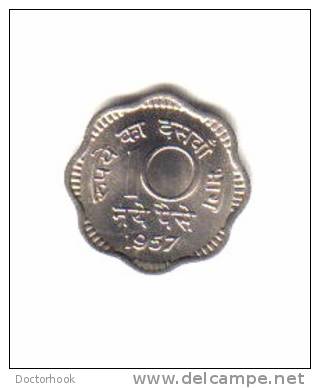 INDIA    10  NAYE PAISE  1957  (KM # 24.1) - India