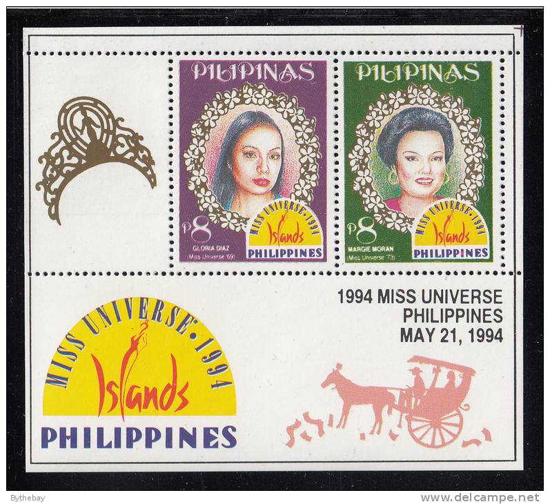 Philippines MNH Scott #2304 Souvenir Sheet Of 2 8p Gloria Diaz, Margie Moran - Miss Universe 1994 - Philippines