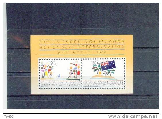 KOKOS Inseln , Cocos ( Keeling ) , 1984 , ** , MNH , Postfrisch , Mi.Nr.Block 4 - Cocos (Keeling) Islands