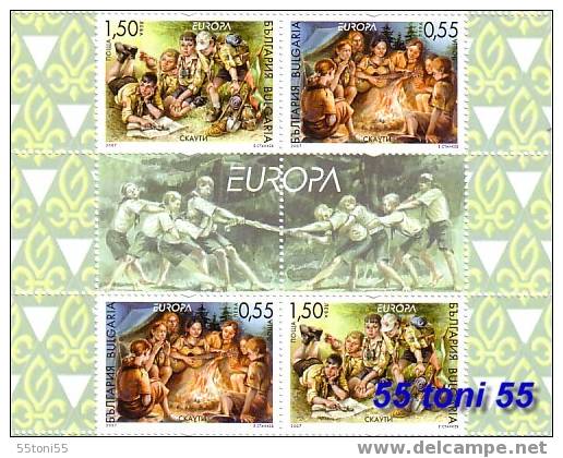 Bulgaria / Bulgarie 2007 Europe CEPT 100 Years Scouting 2 Set + Vignette –MNH - 2007