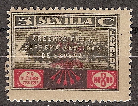 Locales Sevilla Galvez 679 (*) Falange - Spanish Civil War Labels