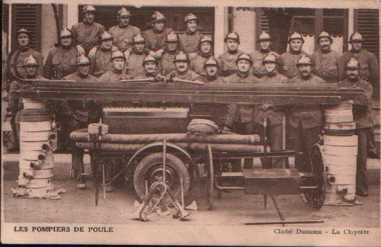 CPA Des POMPIERS DE POULE (Rhône -69). - Firemen