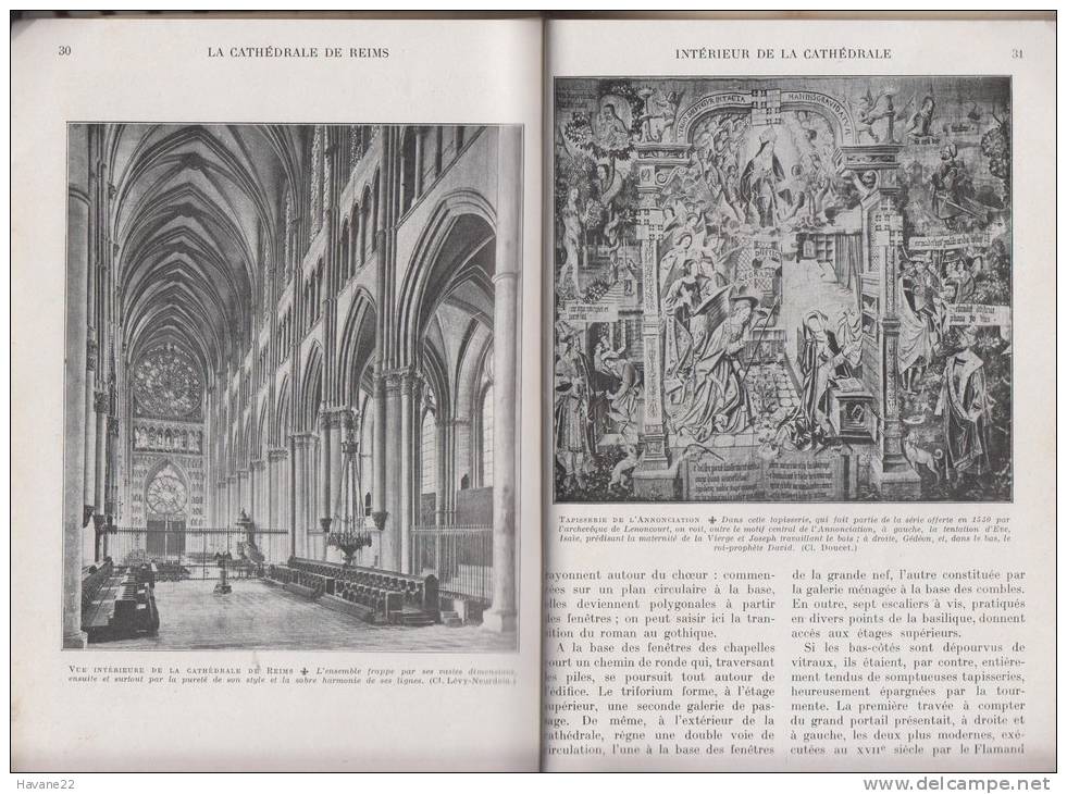 LA CATHEDRALE DE REIMS PAR MAURICE HOLLANDE 56 PAGES ABIME - Art