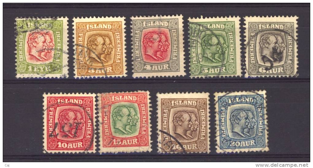 Islande  -  1907  :  Mi  48-56  (o) - Usati