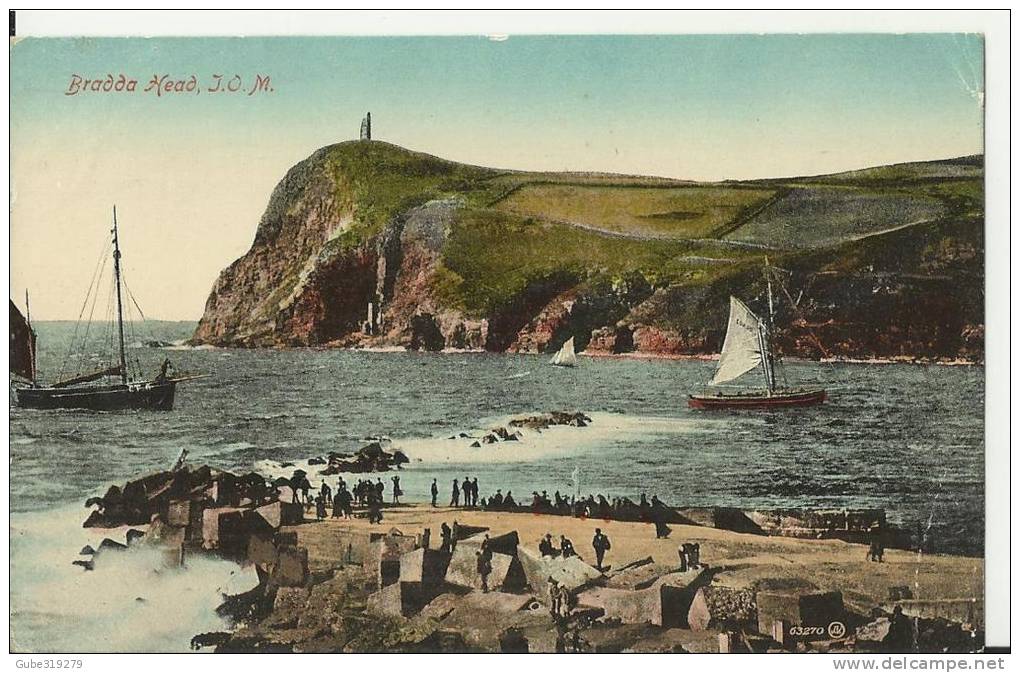 UNITED KINGDOM  - ISLE OF MAN - PORT ERIN BAY -MILNER'S TOWER.HALF SHINING SLIGHT BENDING ON UPPER AND LOWER RIGHT CORNE - Isle Of Man