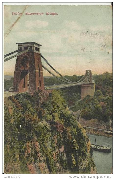 UNITED KINGDOM 1909  - BRISTOL - CLIFTON SUSPENDED BRIDGE HALF SHINING ADDR TO FRANCE(COULNDE)  W 1 STAMP OF 1 PENNY  PO - Bristol