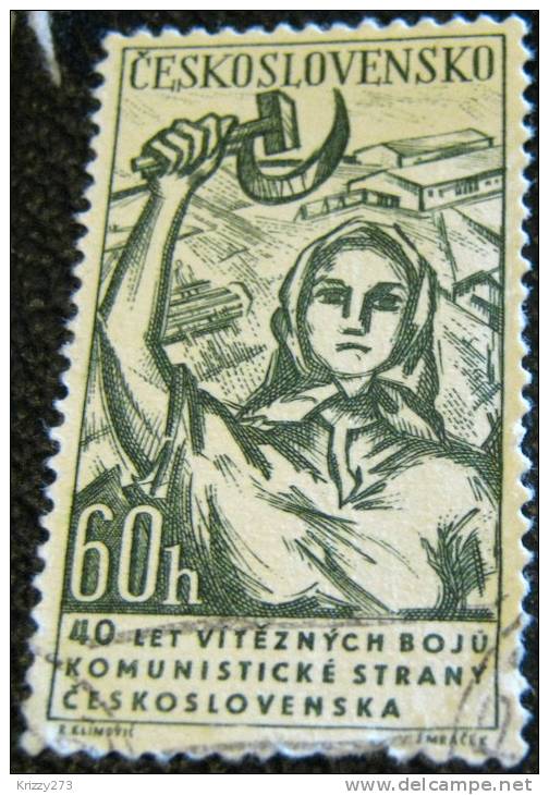 Czechoslovakia 1961 Communist Party 40th Anniversary 60h - Used - Oblitérés