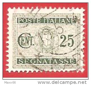 ITALIA REGNO USATO - 1934 - SEGNATASSE - FASCIO LITTORIO  - Cent. 25 - SASSONE S37 - Strafport