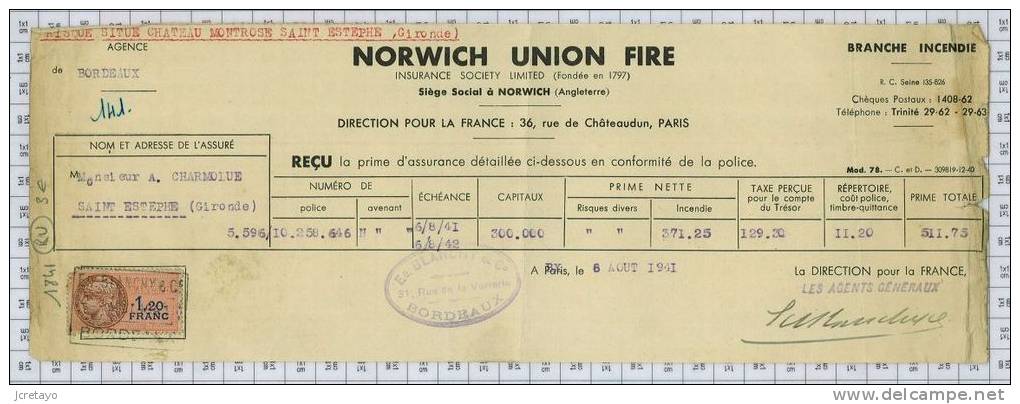 Norwich Union Fire, Ref1841 - Ver. Königreich