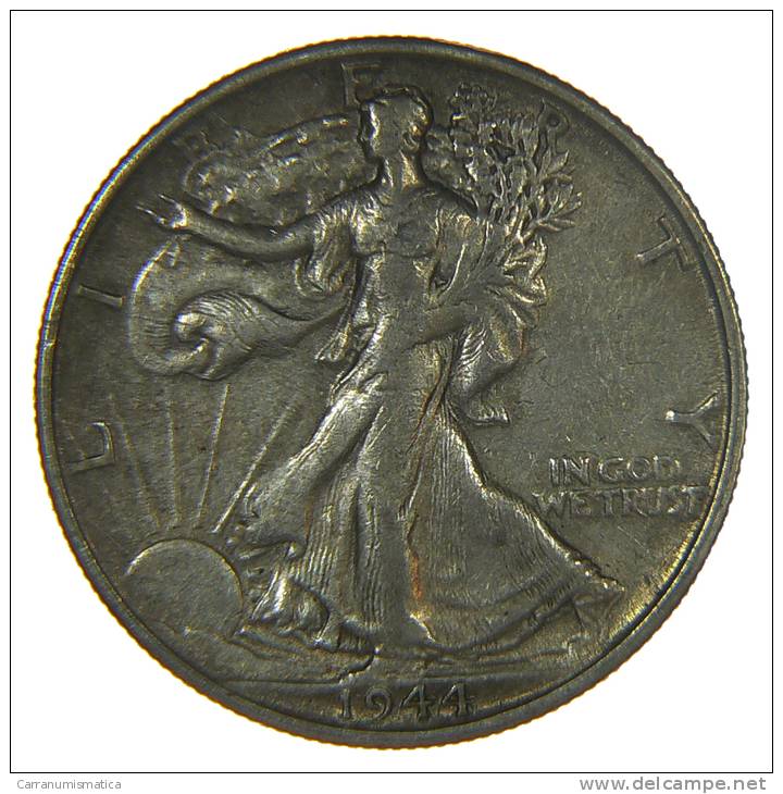 UNITED STATES USA 1/2  HALF DOLLAR WALKING LIBERTY 1944 S AG SILVER - 1916-1947: Liberty Walking (Liberté Marchant)