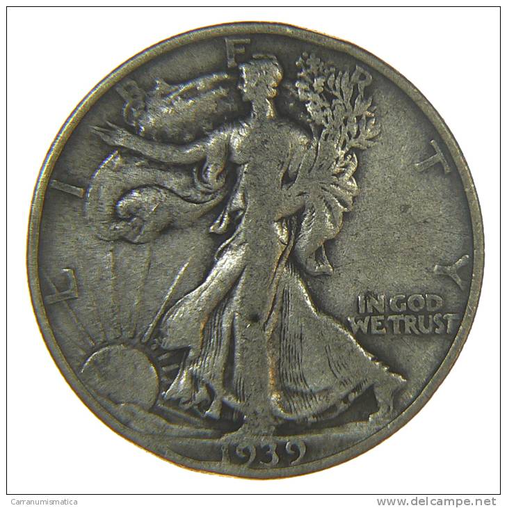 UNITED STATES USA 1/2  HALF DOLLAR WALKING LIBERTY 1939 S AG SILVER - 1916-1947: Liberty Walking