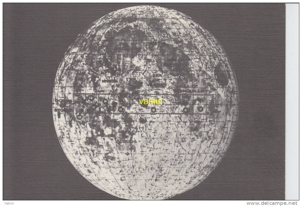 Lune  Sites De Debarquement - Astronomie