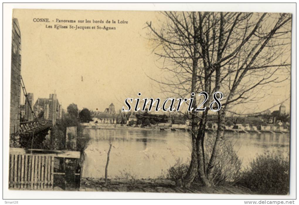 COSNE - PANORAMA SUR LES BORDS DE LA LOIRE - LES EGLISES ST-JACQUES ET ST-AGNAN - Cosne Cours Sur Loire