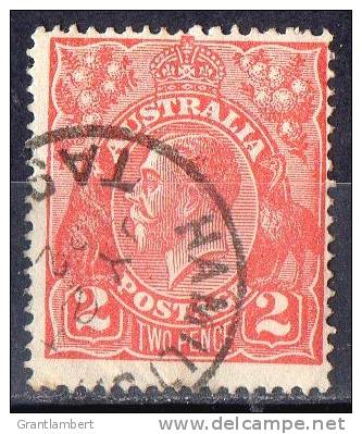 Australia 1918 King George V 2d - Single Crown Wmk Used - HAMILTON, TASMANIA -crease - Oblitérés